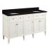 Signature Hardware Elmdale 60" Freestanding Mahogany Double Basin Vanity Set with Cabinet, Vanity Top, and Oval Undermount Sink - 8" Faucet Holes White / Absolute Black