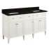 Signature Hardware Elmdale 60" Freestanding Mahogany Double Basin Vanity Set with Cabinet, Vanity Top, and Rectangular Undermount Sink - 8" Faucet Holes White / Absolute Black