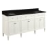 Signature Hardware Elmdale 72" Freestanding Mahogany Double Basin Vanity Set with Cabinet, Vanity Top, and Oval Undermount Sink - 8" Faucet Holes White / Absolute Black
