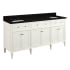 Signature Hardware Elmdale 72" Freestanding Mahogany Double Basin Vanity Set with Cabinet, Vanity Top, and Rectangular Undermount Sink - 8" Faucet Holes White / Absolute Black