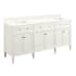 Signature Hardware Elmdale 72" Freestanding Mahogany Double Basin Vanity Set with Cabinet, Vanity Top, and Rectangular Undermount Sink - Single Faucet Holes White / Arctic White