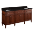Signature Hardware Elmdale 72" Freestanding Mahogany Double Basin Vanity Set with Cabinet, Vanity Top, and Rectangular Undermount Sink - Single Faucet Holes Antique Brown / Absolute Black