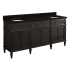 Signature Hardware Elmdale 72" Freestanding Mahogany Double Basin Vanity Set with Cabinet, Vanity Top, and Oval Undermount Sink - 8" Faucet Holes Charcoal Black / Absolute Black