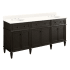 Signature Hardware Elmdale 72" Freestanding Mahogany Double Basin Vanity Set with Cabinet, Vanity Top, and Oval Undermount Sink - 8" Faucet Holes Charcoal Black / Arctic White