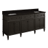 Signature Hardware Elmdale 72" Freestanding Mahogany Double Basin Vanity Set with Cabinet, Vanity Top, and Rectangular Undermount Sink - Single Faucet Holes Charcoal Black / Absolute Black