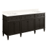 Signature Hardware Elmdale 72" Double Vanity Set with Mahogany Cabinet, Quartz Vanity Top, and Rectangular Sinks - 1-1/2" Faucet Holes Charcoal Black / Arctic White