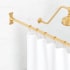 Signature Hardware 48" Straight Brass Shower Rod Brushed Gold