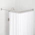 Signature Hardware 60" x 30" Corner Brass Shower Rod Brushed Nickel