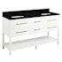 Signature Hardware Robertson 60" Freestanding Mahogany Double Basin Vanity Set with Cabinet, Vanity Top, and Rectangular Undermount Sinks - No Faucet Holes Bright White / Absolute Black