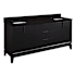 Signature Hardware Talyn 72" Freestanding Mahogany Double Basin Vanity Set with Cabinet, Vanity Top, and Rectangular Undermount Sinks - 8" Faucet Holes Black / Absolute Black