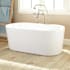 Signature Hardware Boone 51" Free Standing Acrylic Soaking Tub with Integrated Drain, Overflow, and Foam Insulation White / Black Drain