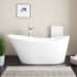 Signature Hardware Saunders 71" Acrylic Soaking Freestanding Tub with Integrated Drain and Overflow and Foam Insulation White / White Drain
