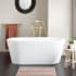 Signature Hardware Leith 59" Acrylic Soaking Freestanding Tub with Integrated Drain and Overflow and Foam Insulation White / White Drain