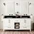Signature Hardware Burfield 72" Freestanding Double Basin Vanity Set with Cabinet, Vanity Top, and Rectangular Undermount Sinks - No Faucet Holes White / Absolute Black