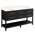 Signature Hardware Robertson 60" Freestanding Mahogany Double Basin Vanity Set with Cabinet, Vanity Top, and Rectangular Undermount Sinks - No Faucet Holes Black / Arctic White