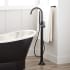 Signature Hardware Lentz Floor Mounted Tub Filler with Built-In Diverter - Includes Hand Shower and Valve Matte Black