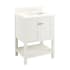 Signature Hardware Olsen 24" Free Standing Single Vanity Set with Wood Cabinet, Vanity Top, and Rectangular Undermount Vitreous China Sink - Single Faucet Hole Soft White / Arctic White
