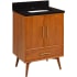 Signature Hardware Novak 24" Freestanding Teak Single Basin Vanity Set with Cabinet, Vanity Top, and Rectangular Undermount Sink - Single Faucet Hole Teak / Absolute Black