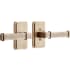 Signature Hardware Delory Right Handed Solid Brass Privacy Door Lever Set with 2-3/8" Backset Antique Brass