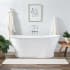 Signature Hardware Kateryn 67" Cast Iron Soaking Freestanding Tub in White with Included Overflow Drain White / Black