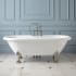 Signature Hardware Audrey 59" Clawfoot Acrylic Soaking Tub - Less Drain White / Oil Rubbed Bronze Feet