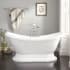 Signature Hardware Rosalind 69" Acrylic Soaking Pedestal Tub with Pre-Drilled Overflow Hole and Tap Deck - Less Drain White