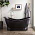Signature Hardware Raye 71" Copper Soaking Pedestal Freestanding Tub with Rolled Rim - Less Drain Antique Black