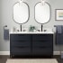 Signature Hardware Hytes 60" Faucet Holes Midnight Navy Blue / Arctic White