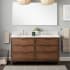 Signature Hardware Hytes 60" Faucet Holes Carob Brown / Arctic White