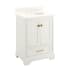 Signature Hardware Quen 24" Freestanding Single Basin Vanity Set with Cabinet, Vanity Top, and Oval Undermount Sink - 8" Faucet Holes Soft White / Arctic White