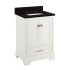 Signature Hardware Quen 24" Freestanding Single Basin Vanity Set with Cabinet, Vanity Top, and Rectangular Undermount Sink - 8" Faucet Holes Soft White / Absolute Black