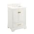 Signature Hardware Quen 24" Freestanding Single Basin Vanity Set with Cabinet, Vanity Top, and Rectangular Undermount Sink - 8" Faucet Holes Soft White / Arctic White