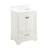 Signature Hardware Quen 24" Freestanding Single Basin Vanity Set with Cabinet, Vanity Top, and Rectangular Undermount Sink - Single Faucet Hole Soft White / Feathered White