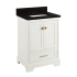 Signature Hardware Quen 24" Freestanding Single Basin Vanity Set with Cabinet, Vanity Top, and Rectangular Undermount Sink - Single Faucet Hole Soft White / Absolute Black