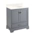 Signature Hardware Quen 30" Freestanding Single Basin Vanity Set with Cabinet, Vanity Top, and Oval Undermount Sink - 8" Faucet Holes Gray / Arctic White