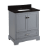Signature Hardware Quen 30" Freestanding Single Basin Vanity Set with Cabinet, Vanity Top, and Rectangular Undermount Sink - Single Faucet Hole Gray / Absolute Black