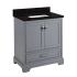 Signature Hardware Quen 30" Freestanding Single Basin Vanity Set with Cabinet, Vanity Top, and Rectangular Undermount Sink - No Faucet Holes Gray / Absolute Black