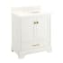 Signature Hardware Quen 30" Freestanding Single Basin Vanity Set with Cabinet, Vanity Top, and Oval Undermount Sink - 8" Faucet Holes Soft White / Arctic White
