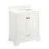Signature Hardware Quen 30" Freestanding Single Basin Vanity Set with Cabinet, Vanity Top, and Rectangular Undermount Sink - 8" Faucet Holes Soft White / Arctic White
