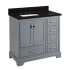 Signature Hardware Quen 36" Freestanding Single Basin Vanity Set with Cabinet, Vanity Top, and Rectangular Undermount Sink - 8" Faucet Holes Gray / Absolute Black