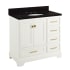 Signature Hardware Quen 36" Freestanding Single Basin Vanity Set with Cabinet, Vanity Top, and Oval Undermount Sink - 8" Faucet Holes Soft White / Absolute Black