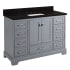 Signature Hardware Quen 48" Freestanding Single Basin Vanity Set with Cabinet, Vanity Top, and Rectangular Undermount Sink - 8" Faucet Holes Gray / Absolute Black