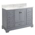 Signature Hardware Quen 48" Freestanding Single Basin Vanity Set with Cabinet, Vanity Top, and Rectangular Undermount Sink - 8" Faucet Holes Gray / Carrara Marble