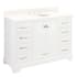 Signature Hardware Quen 48" Freestanding Single Basin Vanity Set with Cabinet, Vanity Top, and Oval Undermount Sink - 8" Faucet Holes Soft White / Arctic White