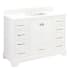 Signature Hardware Quen 48" Freestanding Single Basin Vanity Set with Cabinet, Vanity Top, and Rectangular Undermount Sink - 8" Faucet Holes Soft White / Feathered White