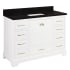 Signature Hardware Quen 48" Freestanding Single Basin Vanity Set with Cabinet, Vanity Top, and Rectangular Undermount Sink - No Faucet Holes Soft White / Absolute Black