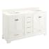Signature Hardware Quen 60" Freestanding Double Basin Vanity Set with Cabinet, Vanity Top, and Rectangular Undermount Sinks - 8" Faucet Holes Soft White / Arctic White