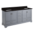 Signature Hardware Quen 72" Freestanding Double Basin Vanity Set with Cabinet, Vanity Top, and Rectangular Undermount Sinks - No Faucet Holes Gray / Absolute Black