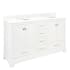 Signature Hardware Quen 72" Freestanding Double Basin Vanity Set with Cabinet, Vanity Top, and Oval Undermount Sinks - 8" Faucet Holes Soft White / Feathered White
