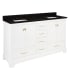 Signature Hardware Quen 72" Freestanding Double Basin Vanity Set with Cabinet, Vanity Top, and Rectangular Undermount Sinks - 8" Faucet Holes Soft White / Absolute Black